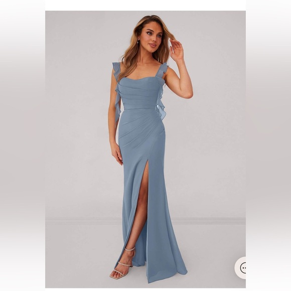 BARBIE™ AZAZIE 
Sweetheart Pleated Ruffle Chiffon Mermaid Dress - Picture 1 of 8